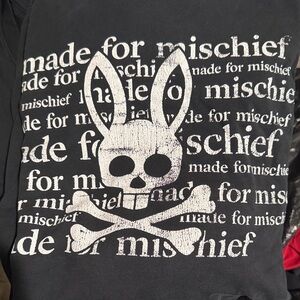Psycho Bunny “Made For Mischief” Tee Black 4XLT – Graphic Skull Bunny